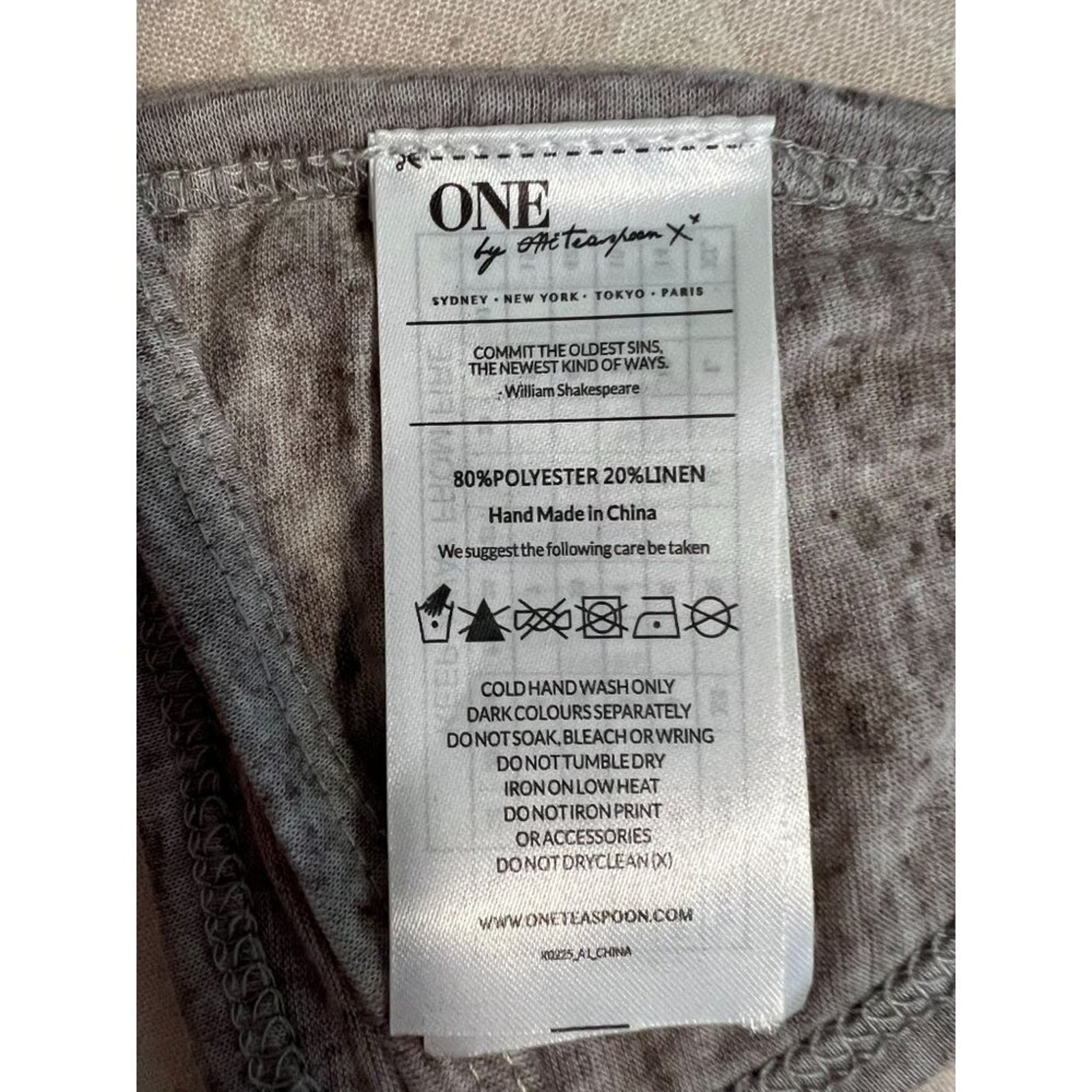 One Teaspoon Linen Black Lion Grey Size Xs New With Tags — image 8 of 8